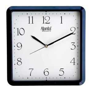 Ajanta Plastic Step Movement Wall Clock Blue 9 Inch Analog