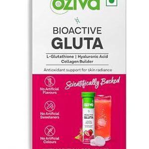 OZiva Bioactive Glutathione Tablets for Radiant Skin 30 Effervescent Tablets Pack of 2