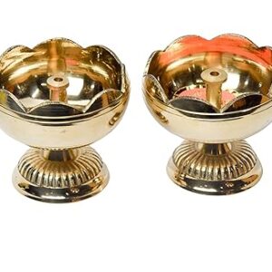 Private Lable Bhimonee Decor Pure Brass Tamator Nanda Deep pack of 2