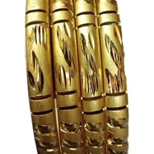 Private Lable Hand Work Golden Bangles for Women pack of 4
