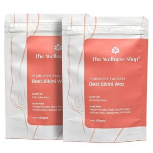 the wellness shop best bikini wax powder 100gm pack of 2