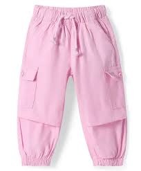 Babyhug cotton trouser pant for girls pink colour size 23 yrs