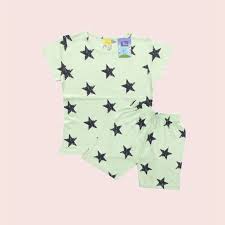 Private Lable Kids Black stars Printed Beige colour T Shirt With Black Shorts Size 22
