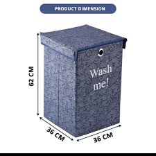 Private Lable Foldable Printed Laundry Basket Storage For Clothes Navy Blue