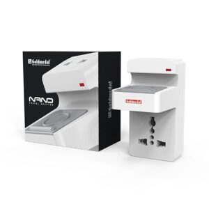 Goldmedal Nano 3 Pin Plug Travel Adaptor with Mobile Stand White