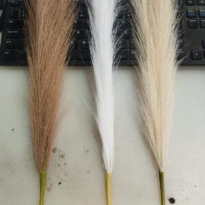 Private Lable SATYAM KRAFT 3 Pcs Artificial flowers Faux Pampas Grass small Fake Flower Plant for Home 3 piece