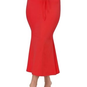Private Lable Mehrang Stretchable Saree Shapewear Petticoat for Women Colour red Size 32