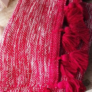 Private Lable Plain Multicolor Cotton Throws red