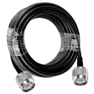 Privat Lable HLF 200 Coaxial Extension Cable with TNC Male to TNC Male Plug Connectors for Wireless Antenna System 10MTR Black COlour pack of 2