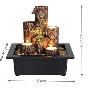 Private Lable Avon star gallery Resin Zengarden Column Indoor Showpiece Waterfall Fountain for Living Room Table Top Black
