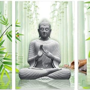 Private Lable Set of 3 laughing buddha 6 MM MDF UV Textured Multi Effect Wall Painting For Living Room Home Decorative Gift Item 12 Inch x 18 Inch Paintings