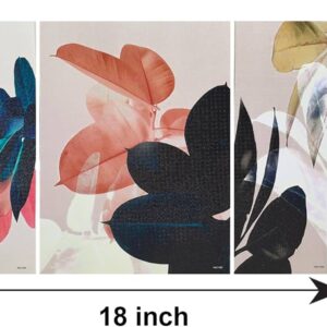 Private Lable Wall Paintings Wood Wall Art for Bedroom Leaf Paintings Wall Sculpture 3 PCS White