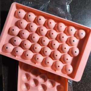 Private Lable Ice Cube Tray Sphere 33 Slots Single Piece Peach colour