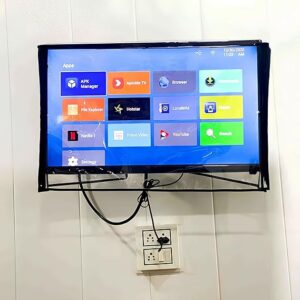 Private Lable Transparent TV Cover with Zip black colour