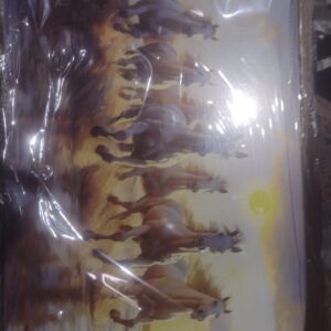 Private Lable 7 horse running wall fram multi colour