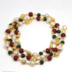 Private Lable New Gold Plated Trendy Colorful Beads Glass Chain multi colour