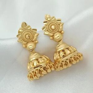 Private Lable TRENDY JUMKHA GOLD EARRING MICRO GOLD 1 pair