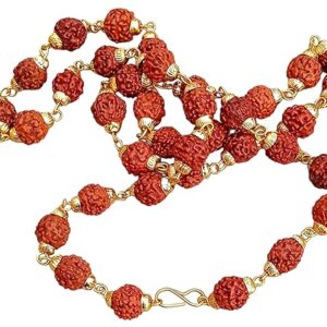 Private Lable Men Cap Mala with Original 5mm 5 Face Rudraksha Mala