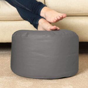 Private Lable Leather Bean Footrest Grey Colour