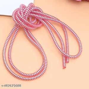 Private Lable Metallic Finish Cable Spiral Protector pink colour