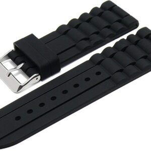 Private Lable Black Silicone Rubber Diver Watch Band Strap