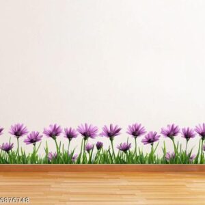 Private Lable sticker Studio Nature Purple Flower and Grass for home 2pcs