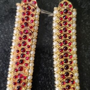Privat Lable bharatnatyam jewellery For Women Red And White Colour studs