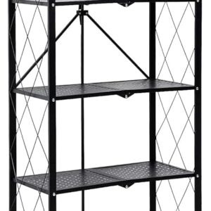 Private Lable Rectangular 4 LAYER FOLDABLE KITCHEN RACK Black Colour