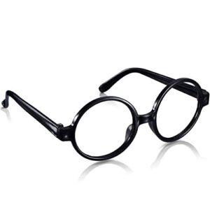 Private Lable The Retro Decorative Round Frame Unisex GlassesBlack 1pcs