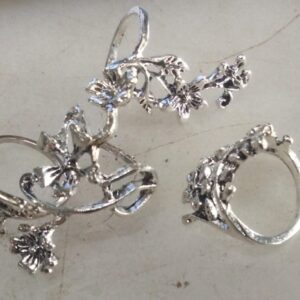 Jewels Galaxy Jewellery For Women Silver Plated Floral Contemporary Stackable Rings Set of 4