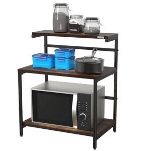 MY ARMOR Microwave Stand for Kitchen Platform 2 point 5 Tier Wooden Oven Stand brown colour