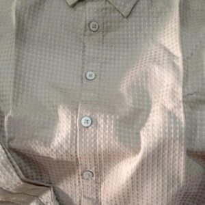 Kookie Kids knit full sleeve solid resort collar shirt for boys light grey colour size 9to10 years