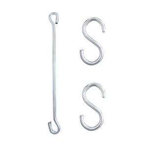 Private Lable Metal Swing Hanging Rod and SHook Set for Baby SwingBoxing Bag 1 Rod 2 S Hook Silver