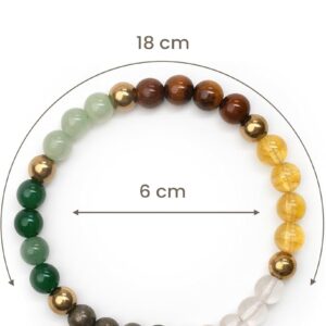 Pyrite Hematite Green Aventurine Citrine Clear Quartz Green Jade Bracelet