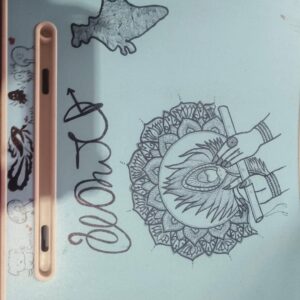 Private Lable Printed wood Laptop Table blue colour