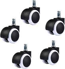 Private Lable Chair Wheel tyre Nylon Black White Set of 5 Pieces