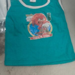 Private Lable kids boys sleeveless T shirt blue Size M