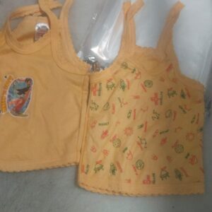 Private Lable kids boys girls top wear yellow 2 pcs Size 0 3 M