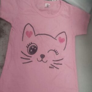 Private Lable kids girls pink colour T shirt Size S