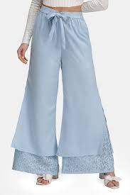 Virgio womens relaxed fit lace tie pant light blue Size 36