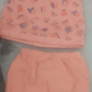Private Lable girls boys top bottom wear set orrange colour Size 0 3 M