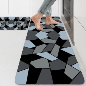 ishro home Soft Velvet Kitchen Mats For Floor Anti Slip Waterproof Set Of 2 Pcs