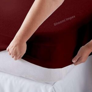 Private Lable Cotton Feel Terry Ultra Soft Waterproof Mattress Protector Breathable Red colour size Single