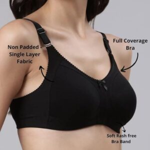 LINGERIE Womens non paded Full Coverage Bra for Black Colour Size 34