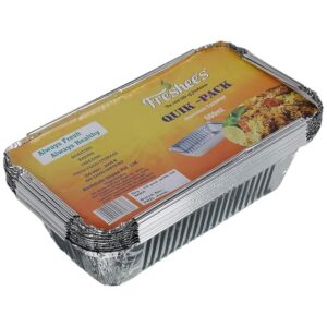 Private Lable Freshee 660ml Aluminium Foil Box for Food Packing with Lid 25 pcs