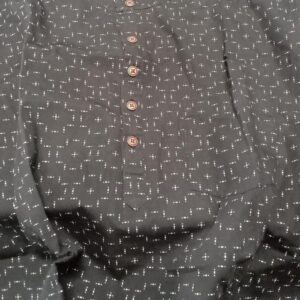 Easybuy Men Slim Fit Printed Spread Collar Casual Shirt black colour size XL