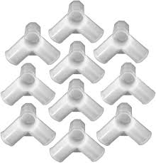 Private Lable 3 pole Pipe Connector pack of 10 white colour