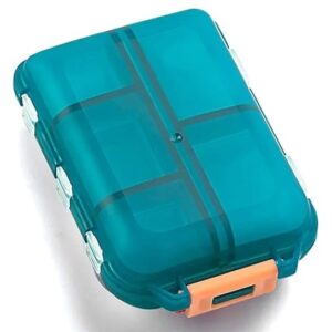 FLYUP Double Layer Pill Organizer 10 Compartments Portable Mini Travel Pills Box Medicine Carry Box Seal Storage Container Holder for Outdoor Camping Home Travel Pack of 1