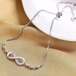Private Label Infinity Shape Cubic Zirconia Diamond Adjustable Bracelet