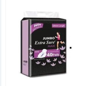 Jumbo Extra Sure Sanitary Pads for Women Sanitary Pad XXL 40PADS